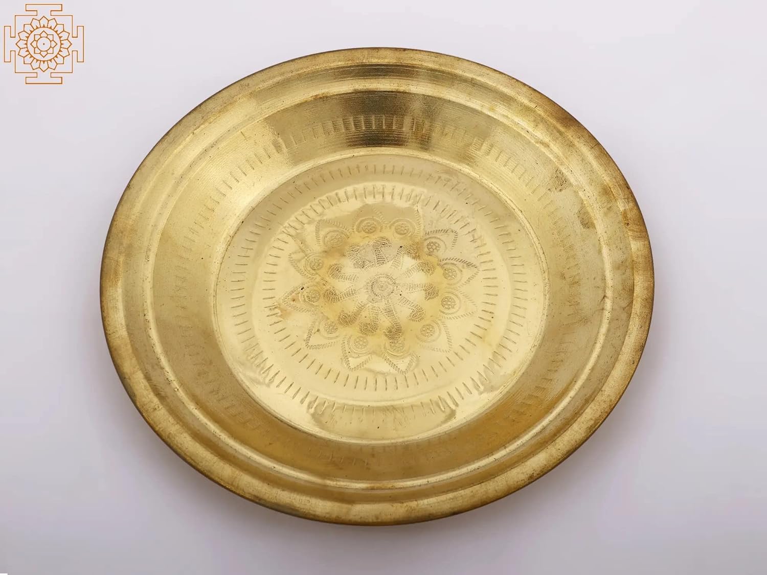 Exotic India Brass Pooja Parat - Brass - Color 11.75 Inch