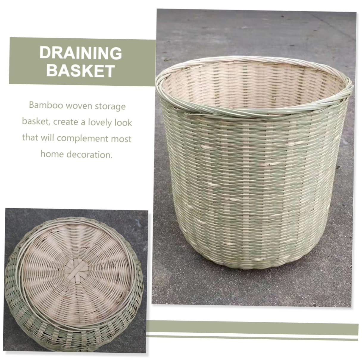 DOITOOL Cesto in Bambù Tessuto Versatile Per Cucina e Casa Portaoggetti Multiuso Per Verdure Abiti e Rifiuti Organizzatore Naturale