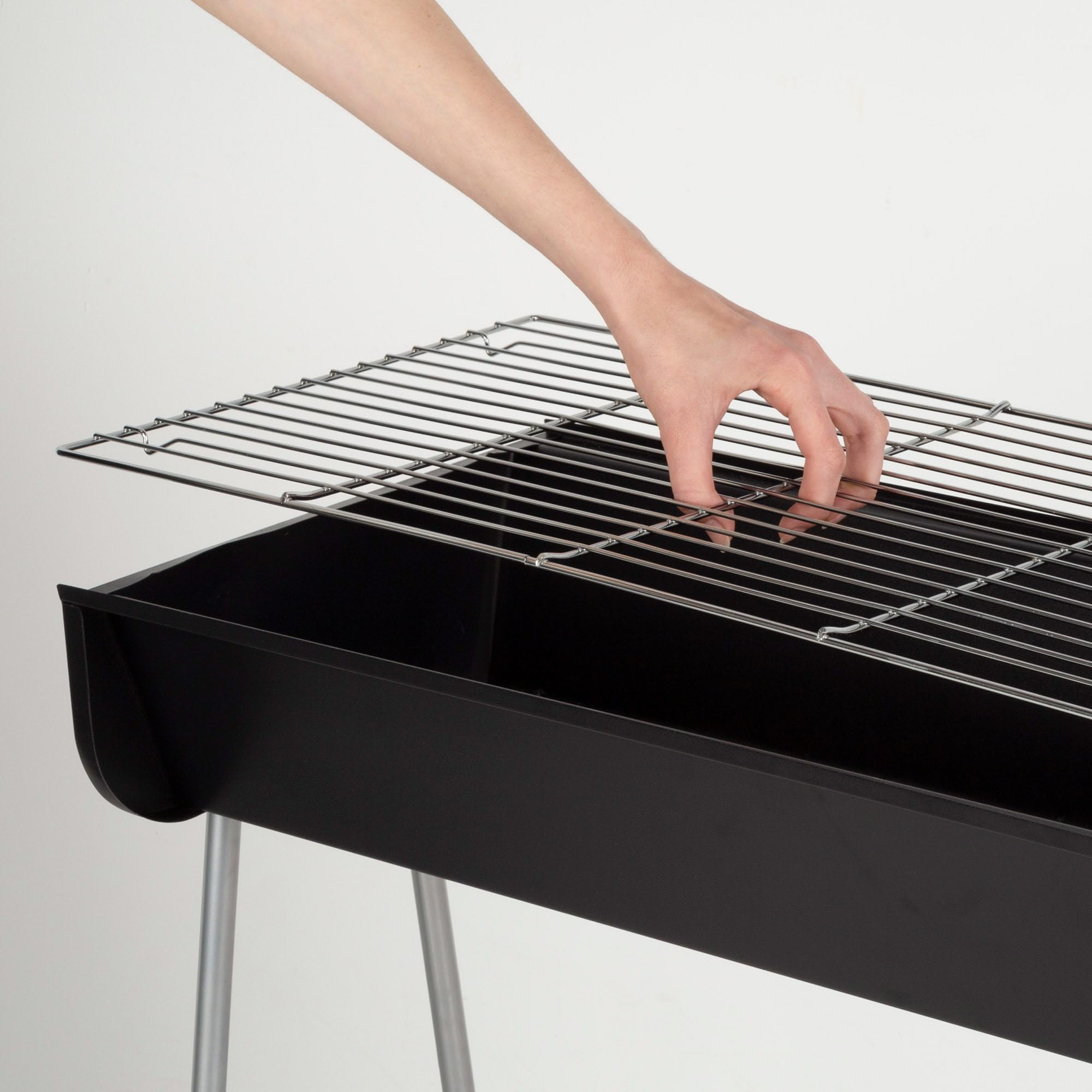AKTIVE 63169 Barbacoa de carbón, De Acero, Medidas 60x30x55 cm, Diseño Resistente y fácil de Montar, óptimo para jardín, terraza y Camping
