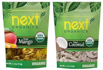 Next Organics Organic Dried Mango & Coconut, 4 Ounce, 2 Count