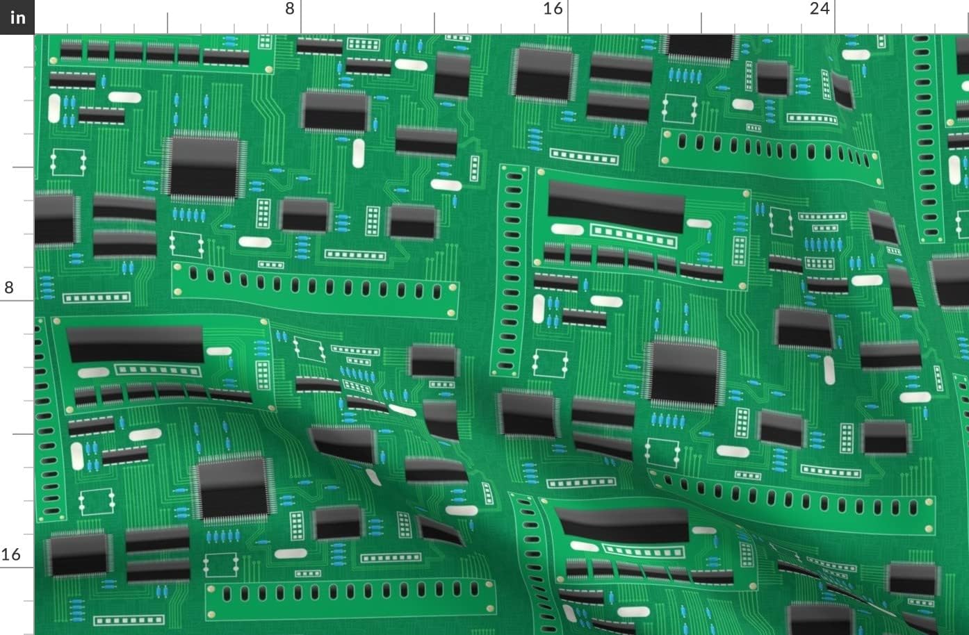 Spoonflower Fabric - Circuit Board, Motherboard, Computer, Geek, Nerd, Tech, Science, Printed on Organic Cotton Sateen Fabric by The Yard - Sewing Quilting Apparel Home Decor
