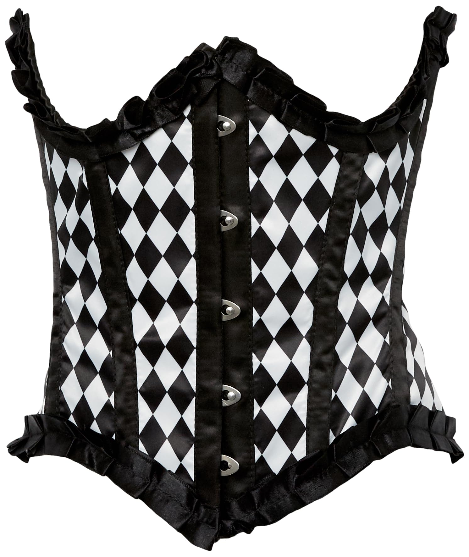 Top Drawer Steel Boned Diamond Print Underwire Curvy Cut Waist Cincher Corset