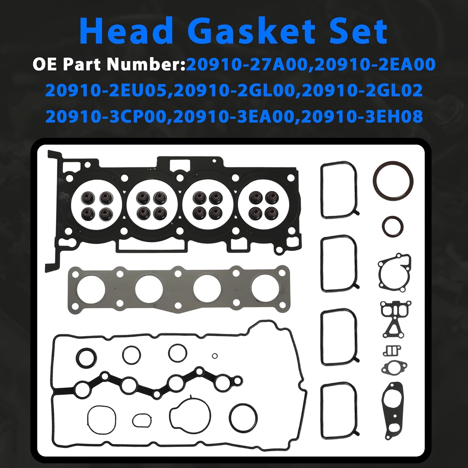 G4KD 2.0L Engine Rebuild Overhaul Kit w/Crankshaft Head Gasket Set Timing Chain Kit Con-Rod Piston Kit Main & Rod Bearig Fit for Hyundai Tucson Santa Fe Sonata Kia Optima Sportage Forte 2.0L 2005-2012