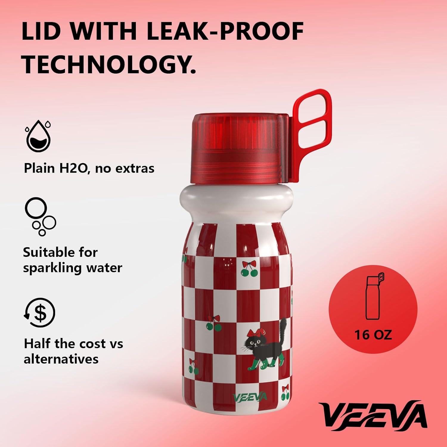 VEEVA Scented Water Bottle (16oz) with 3 aroma pods + straw. Leak-proof, BPA-free, keeps water cold for 6 hours. Perfect for school, gym, sports Zero sugar, zero calories, fun hydration for all