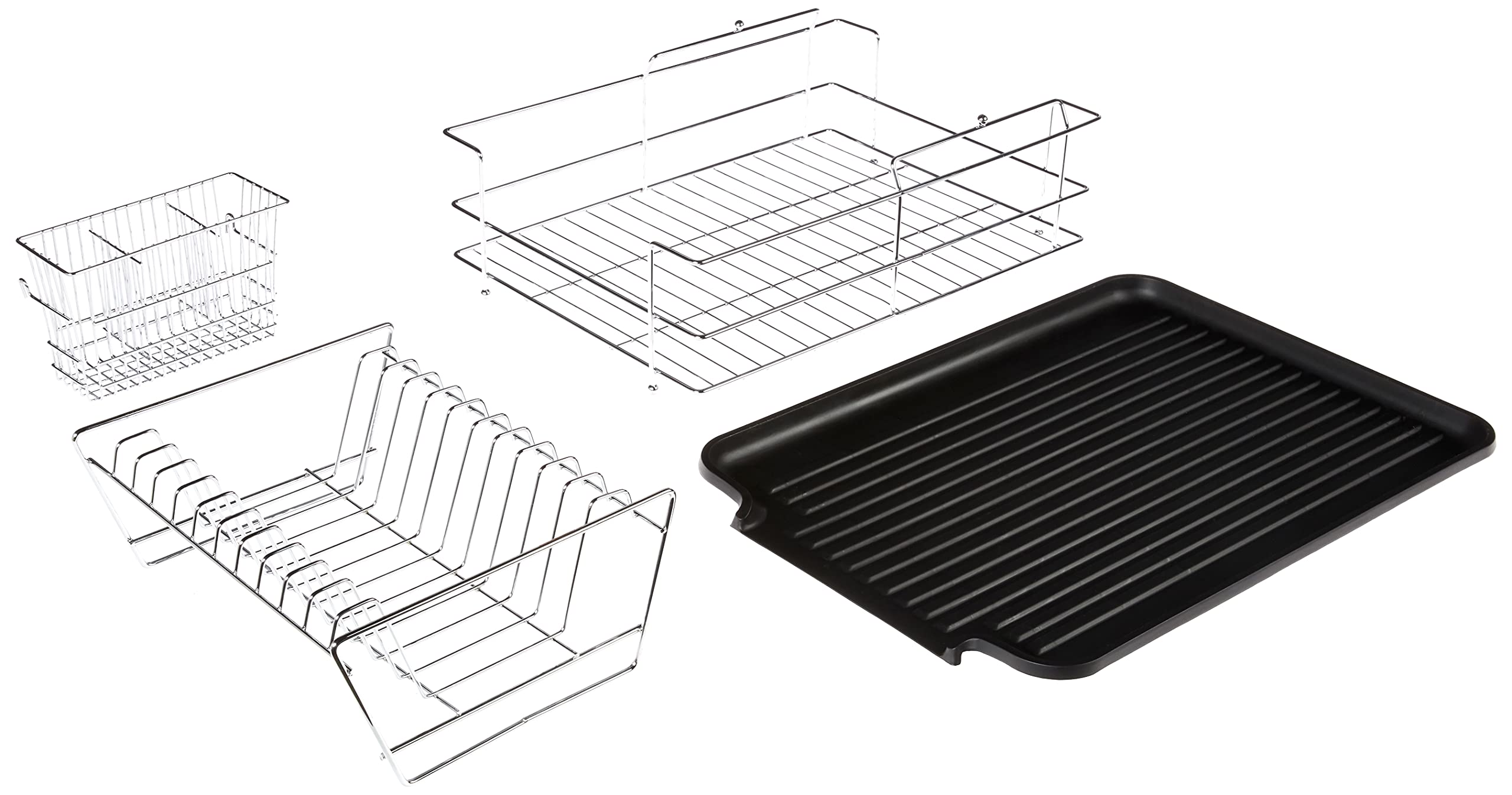 Home Basics Black Kitchen Sink Countertop 2 Tier Dish Drying Rack And