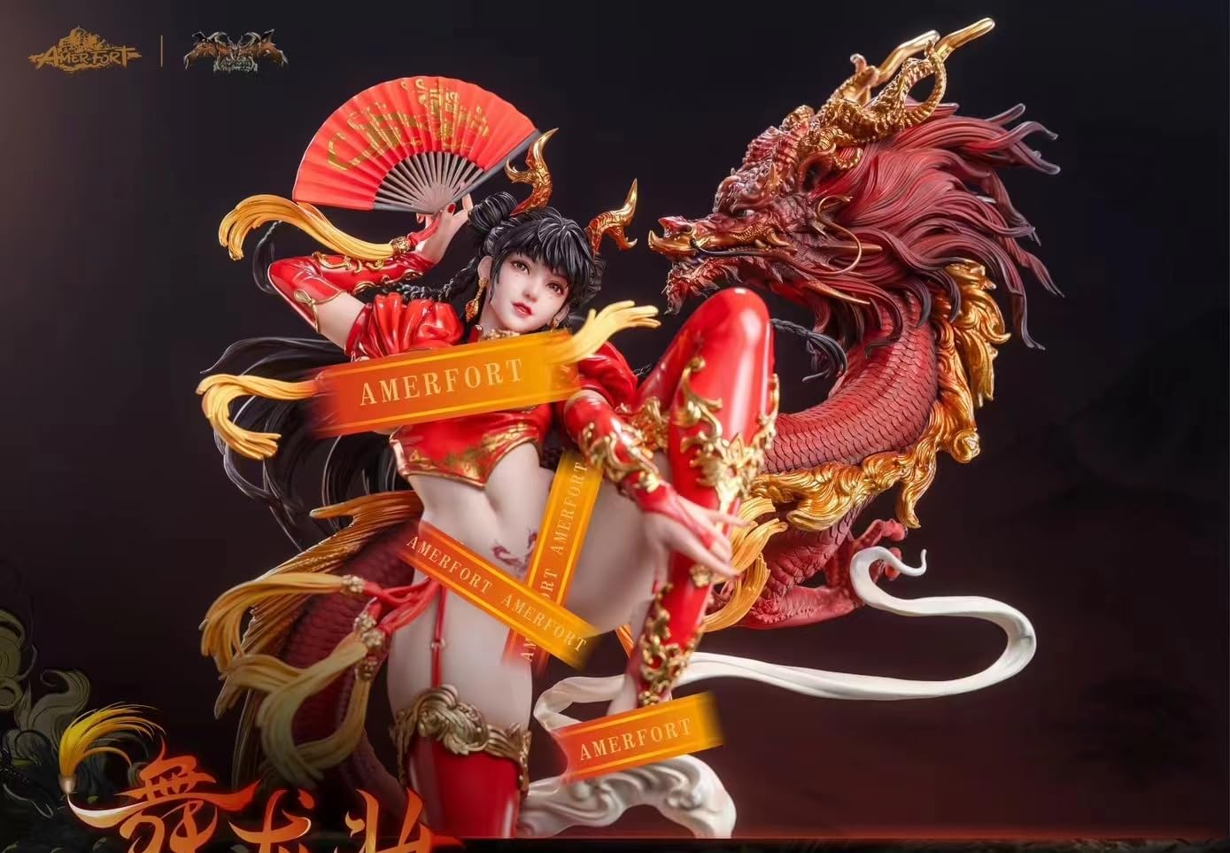 Amazon.co.jp: 中国風少女舞龍粧フィギュアガレージキットシーンの台座
