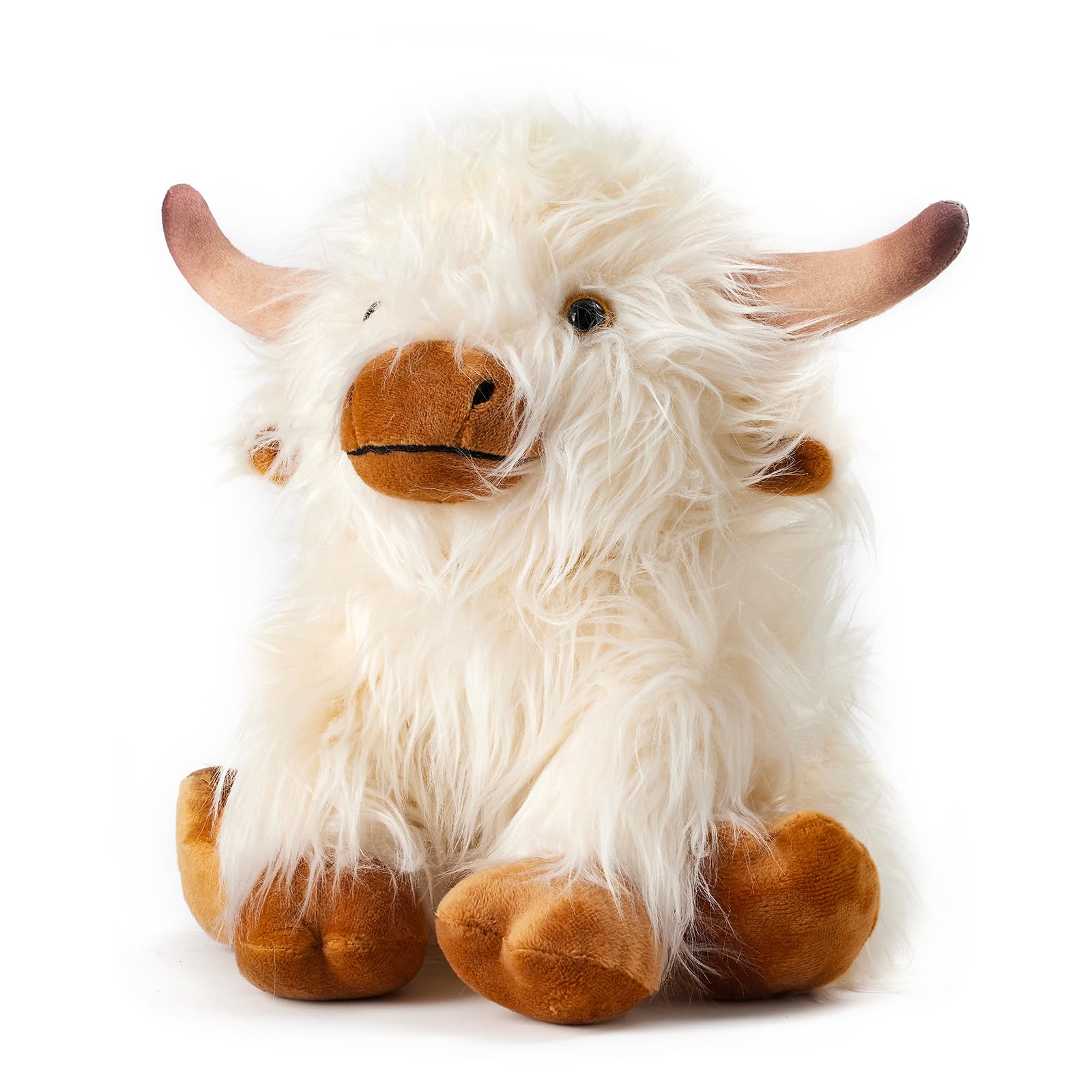 White Highland Cow Microwavable Weighted Stuffed Animals Lavender Scented Heating Pad for Period Cramps Pain Anxiety Warm Heatable