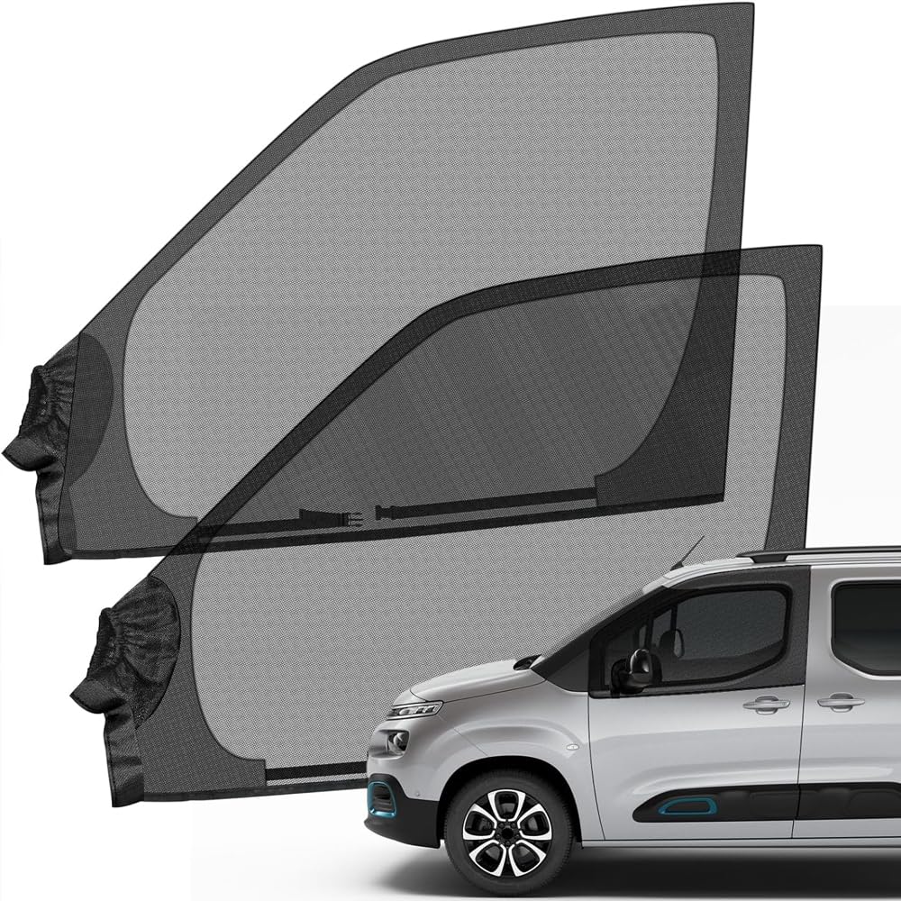 Zanzariera per Finestrino Auto per Fiat Doblò 1996-2025, Protezione Contro le Zanzare, 2 Pezzi Protezione Solare per Finestrini Dell'Auto