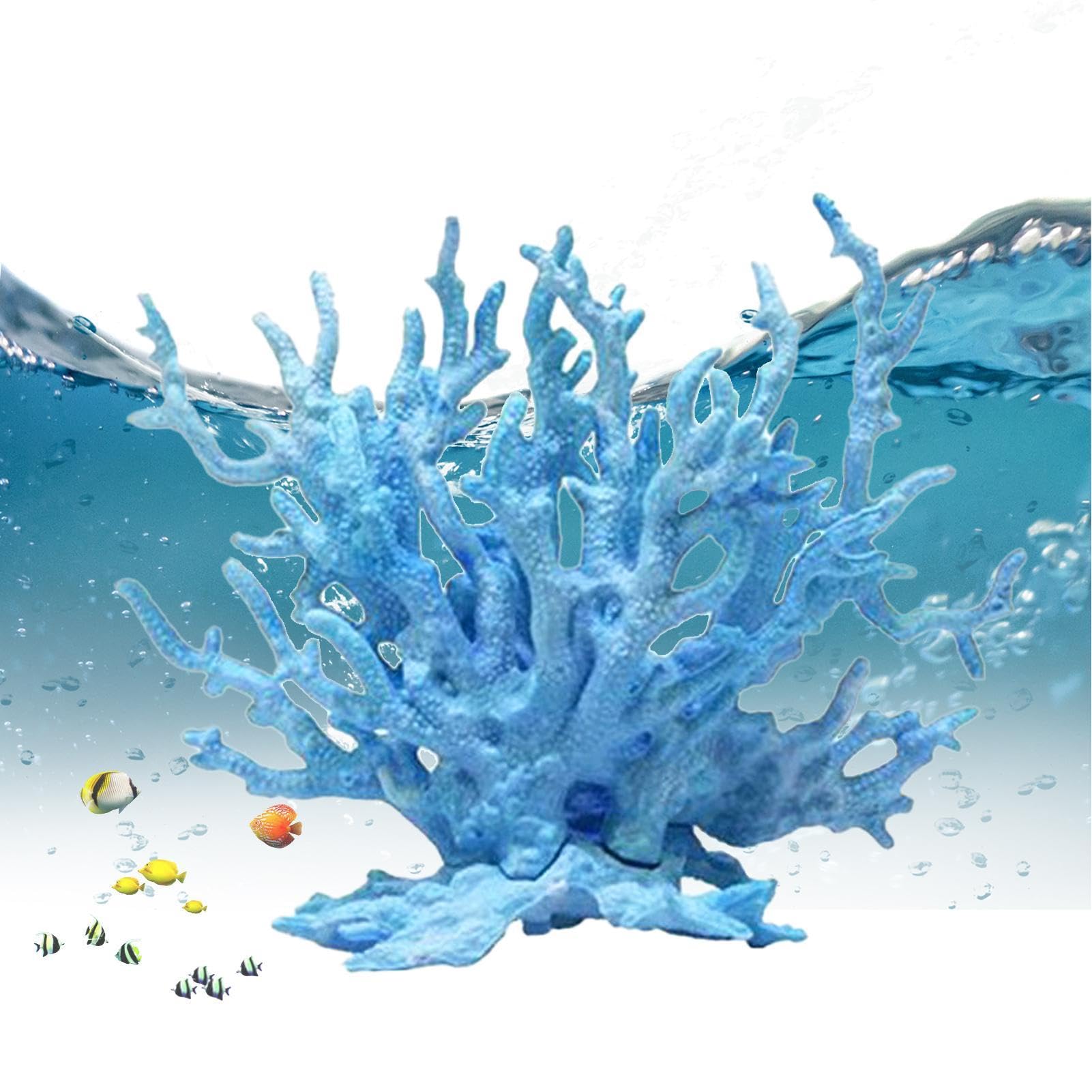 Decorazione Acquario Resina Blu Corallo Artificiale Per Acquario In Resina - Decorazione Blu Realistica E Sicura Per Pesci Decorazione Resina Blu Sicura - 4