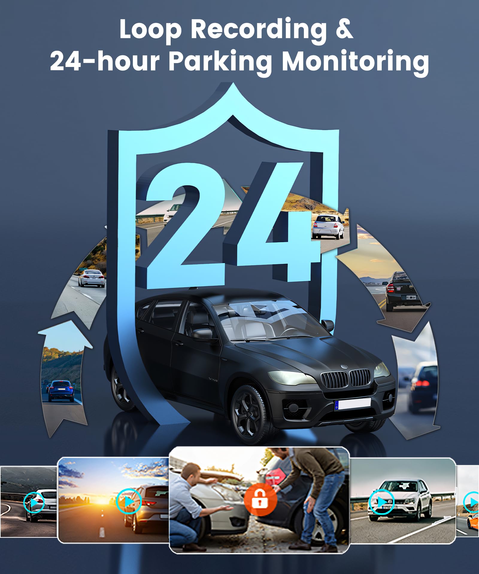 Rimoody 4K Espejo Retrovisor Coche Dash CAM Cámara 9.66 Pulgadas Pantalla Táctil IPS Dashcam Vista Delantera y Trasera Cámaras/Visión Nocturna HDR/GPS/WiFi y App Control/BSD y ADAS/Loop Video/Sensor G
