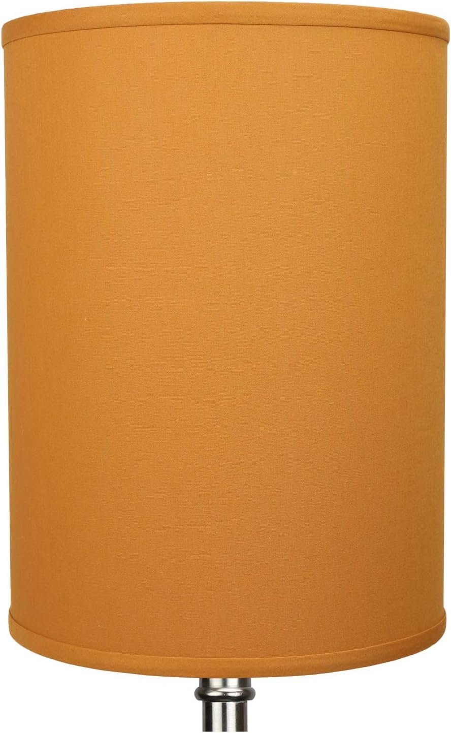 FenchelShades.com Lampshade 11" Top Diameter x 11" Bottom Diameter 15" Height Cylinder Drum USA Made (Gold)