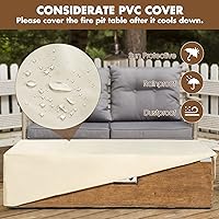 Vista 6 de Tangkula Patiojoy - Juego de 2 mesas para fogata de propano para exteriores, 48 pulgadas, rústica, 50,000 BTU, mesa rectangular de gas con mesa