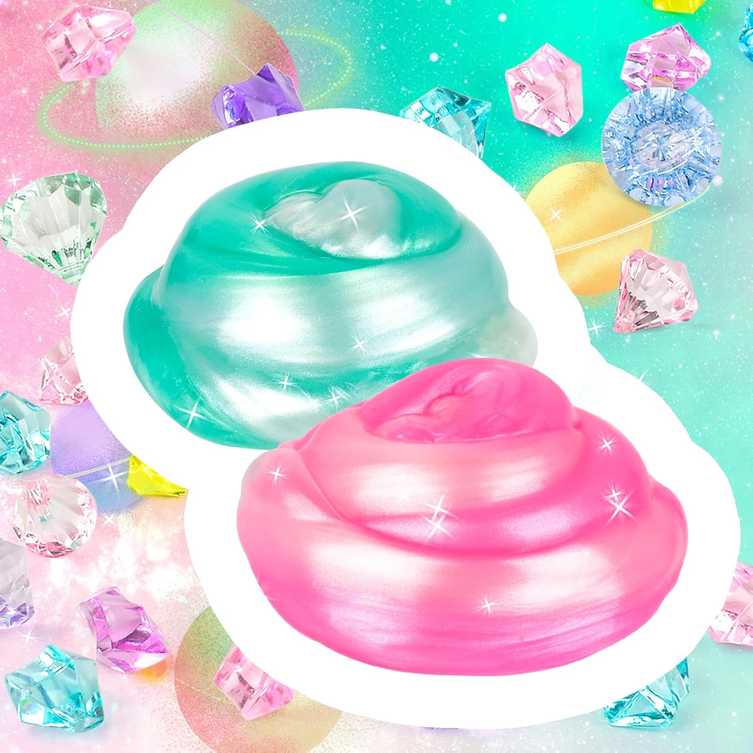 120 Pack Galaxy Slime Kit, Mini Bulk Slimes, Smooth & Soft, Slime Party Favors, Goodie Bag Stuffers, Valentines Day Gifts for Kids, Classroom Exchange Prizes, Stress Relief Toys for Girls Boys 8-12