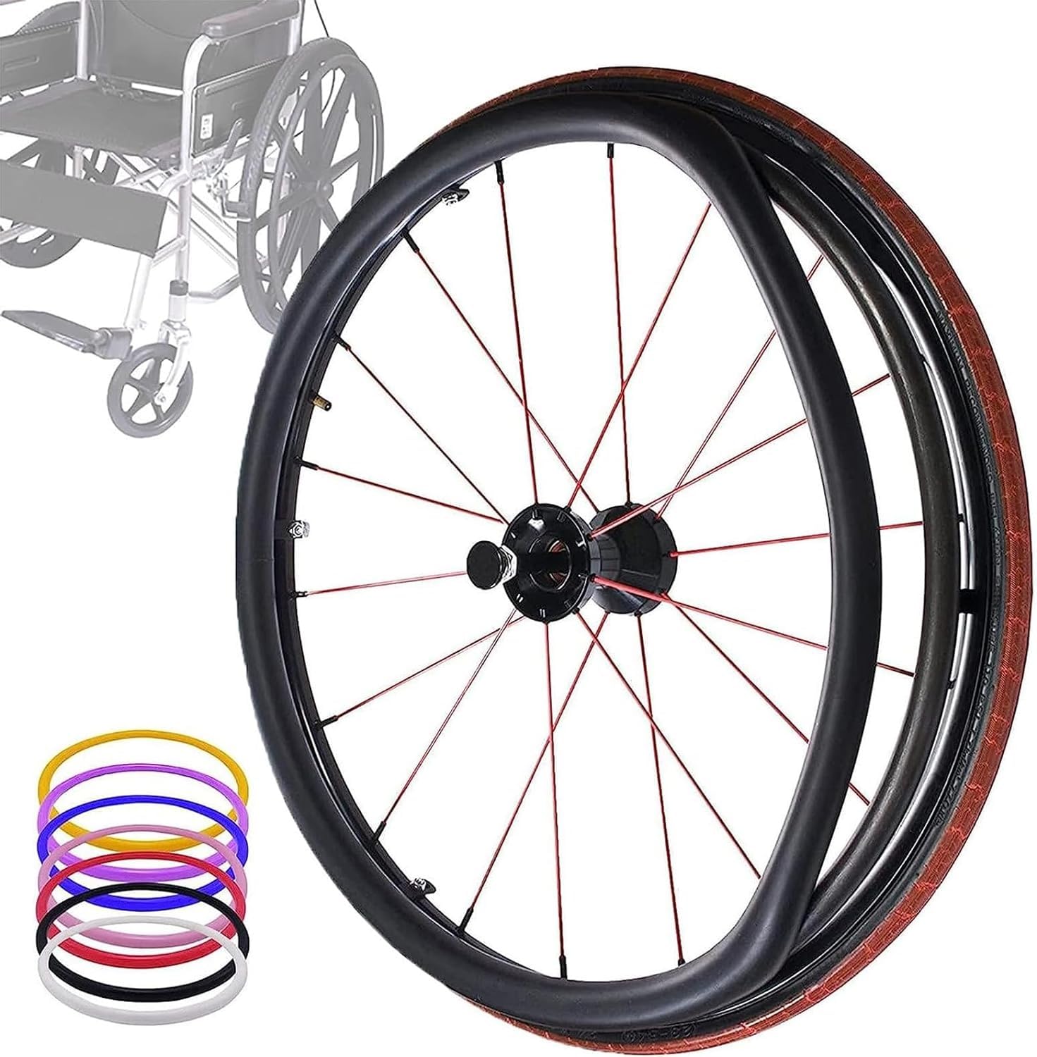 Funda de silicona para silla de ruedas de 24 pulgadas, resistente al desgaste, para empuñaduras de rueda trasera, accesorios para silla de ruedas (paquete de 3)