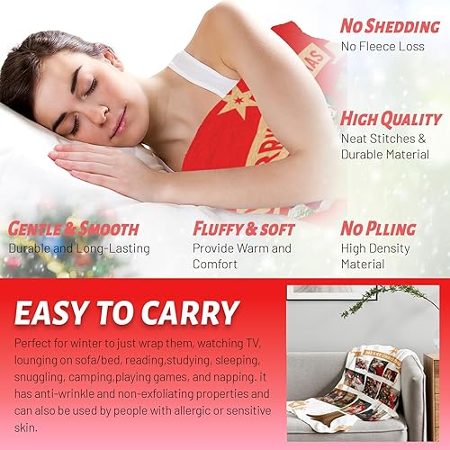 Miniatura 7 de Manta de Navidad personalizada con imagenfoto  Manta personalizada de franela de árbol de Navidad  Manta de Navidad personalizada para regalos 2023