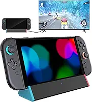 SIWIQU Estação de ancoragem de TV portátil para Switch 2 com adaptador HDMI 4K @ 120Hz/2 portas USB/porta tipo C para Switch 2