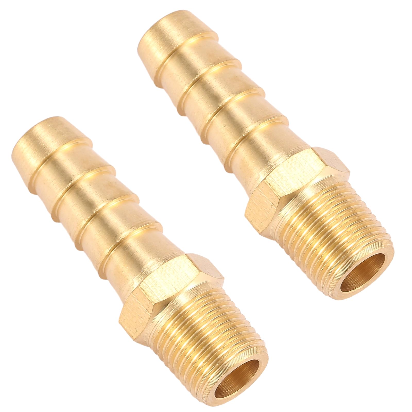 2 Pack Brass Hose Fitting, Adapter, 5/16" Barb x 1/8" NPT Male Pipe