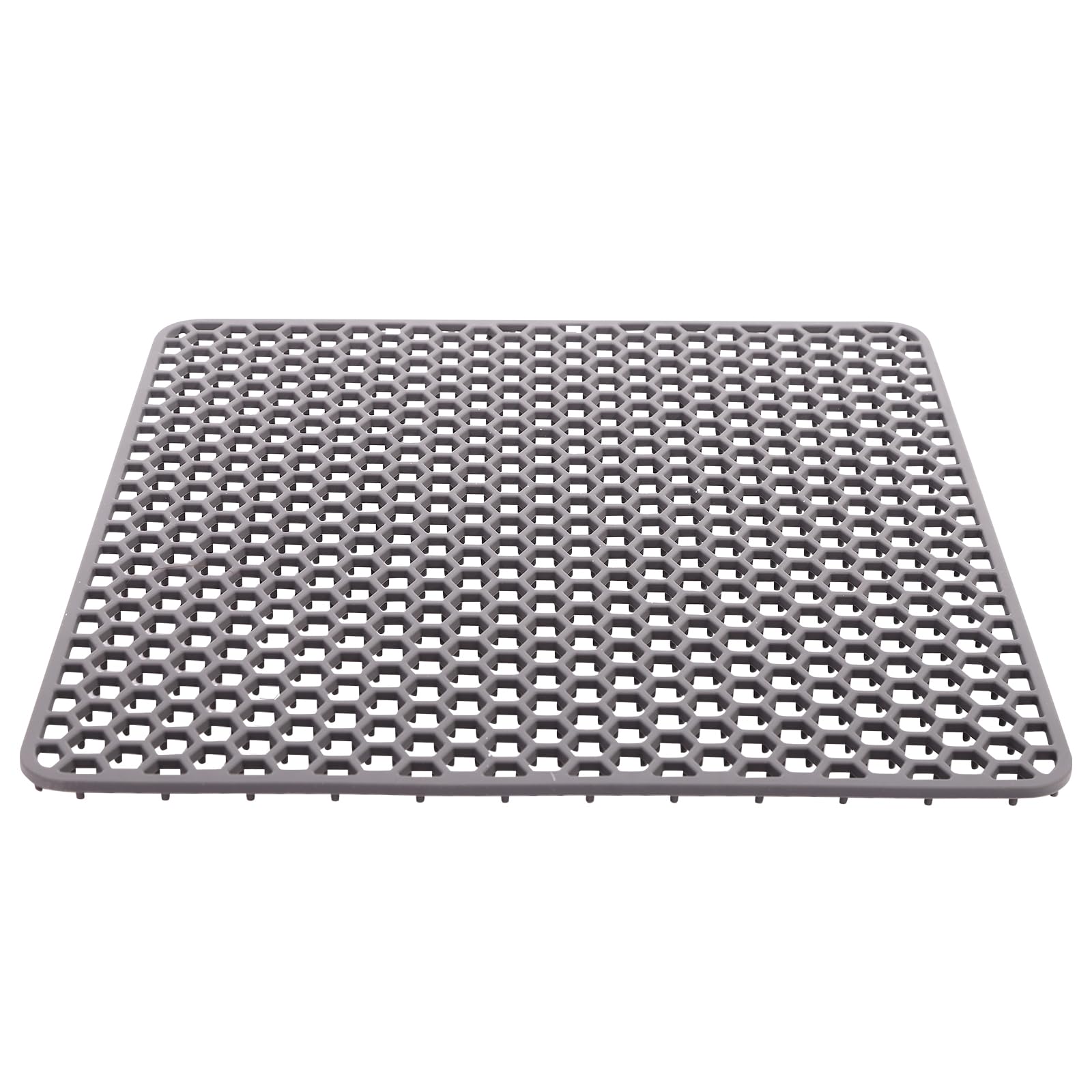 Tappetino per Lavello in Silicone per Alimentari, Antiscivolo, Resistente alle Alte Temperature, Grigio Scuro