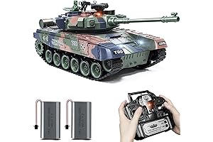1:18 Remote Control Tank, Battle Army Tank with Smoke, Sound & Lights