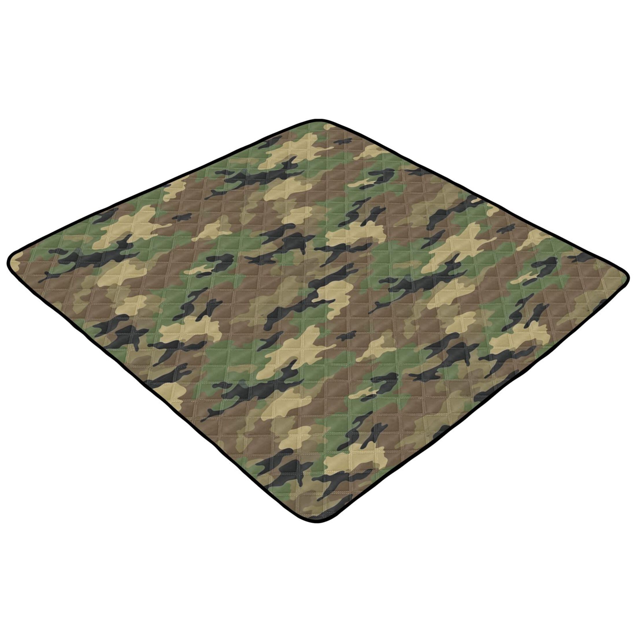 Army Camouflage Soft Thick Baby Playmat for Indoor Outdoor Portable Baby Play Tummy Time Mat for Baby Kids Toddlers Infants, 50'' x 50''
