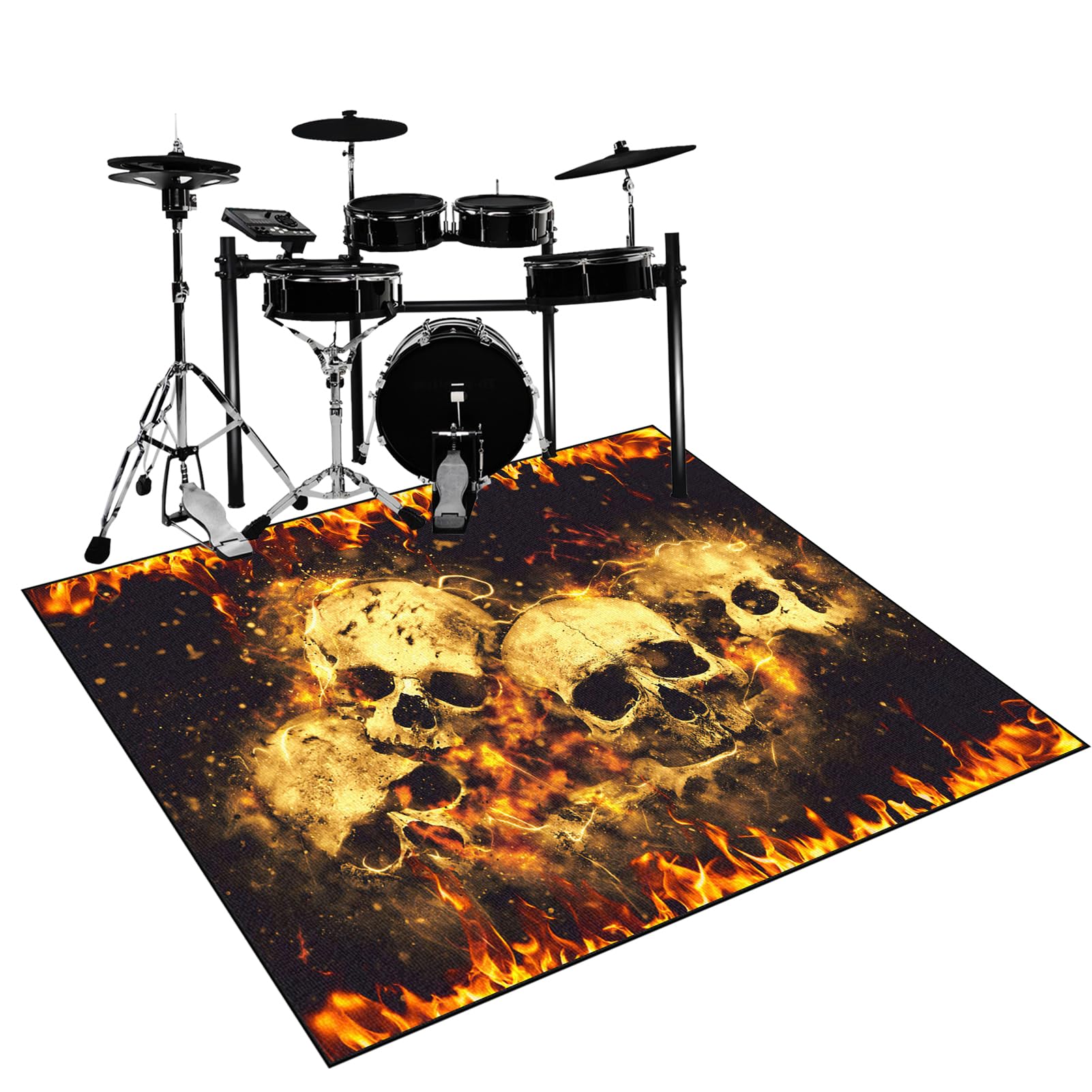 Qesjodfu Drum Rug Drum Mat Non-Slip Soundproof Carpet Professional Drum Carpet Non-Slip Rugs Drum Carpets for Drummers Outdoor Electronic Drum Set Practice Music Rug Drumming Drum Rugs 120 x 100 cm