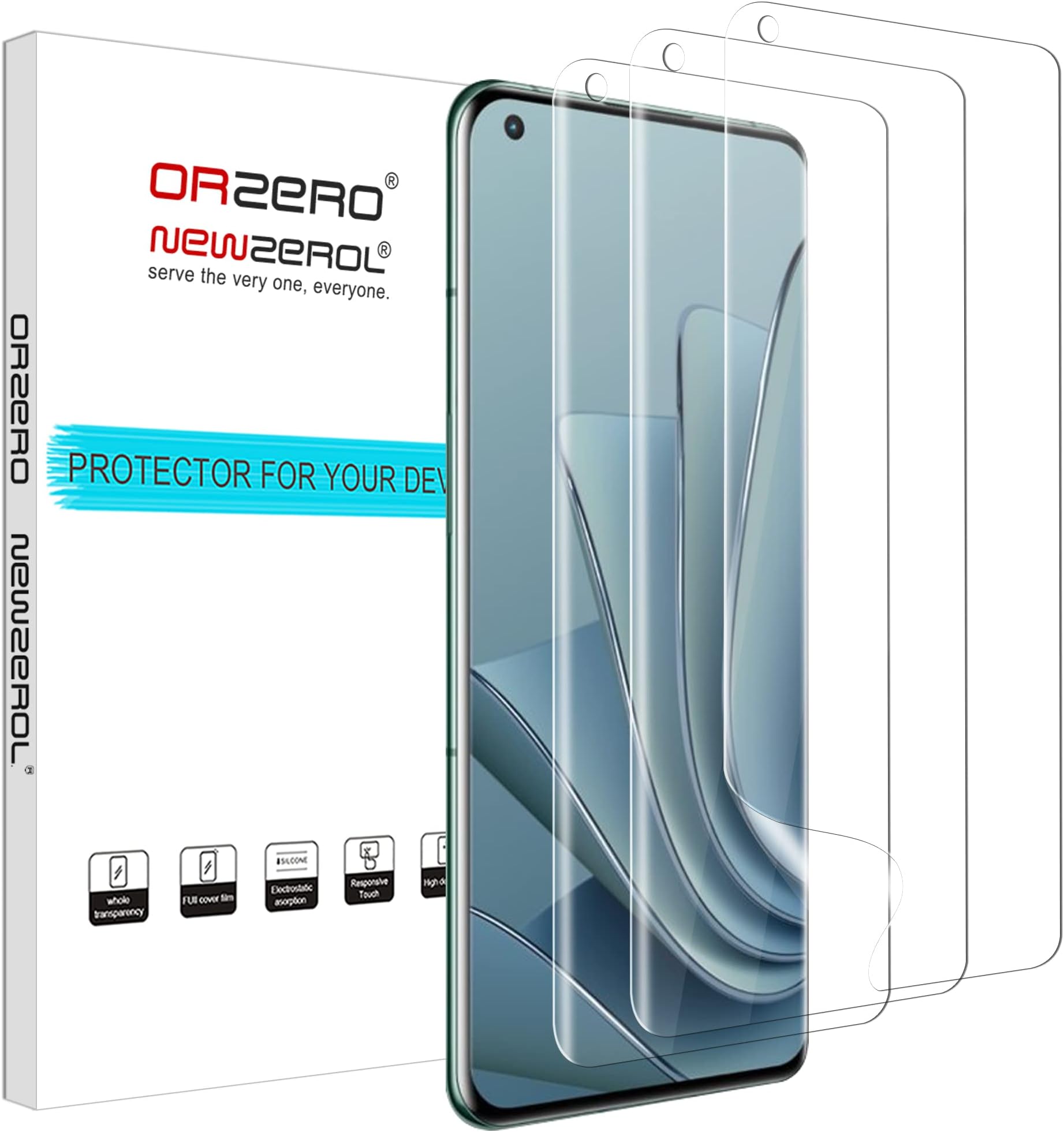 (3 Pack) TPU Screen Protector Compatible for OnePlus 10 Pro 5G (Not Glass), Protector De Pantalla Premium Quality High Definition Anti-Scratch Bubble-Free