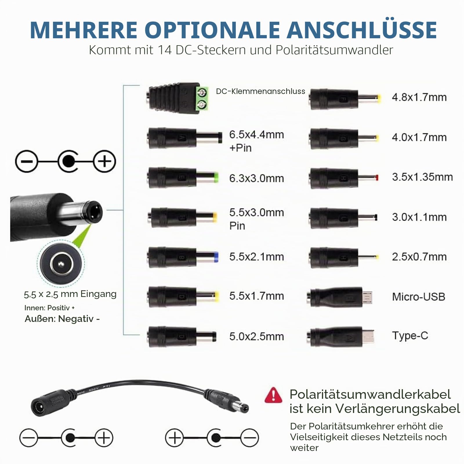 3V-24V 6A 144W Einstellbares Netzteil Universal Netzteiladapter Verstellbarer Netzadapter 100V-240V AC to DC mit LED Spannungsanzeige und 14 Tipps für Haushaltselektronik, 6000mA Max