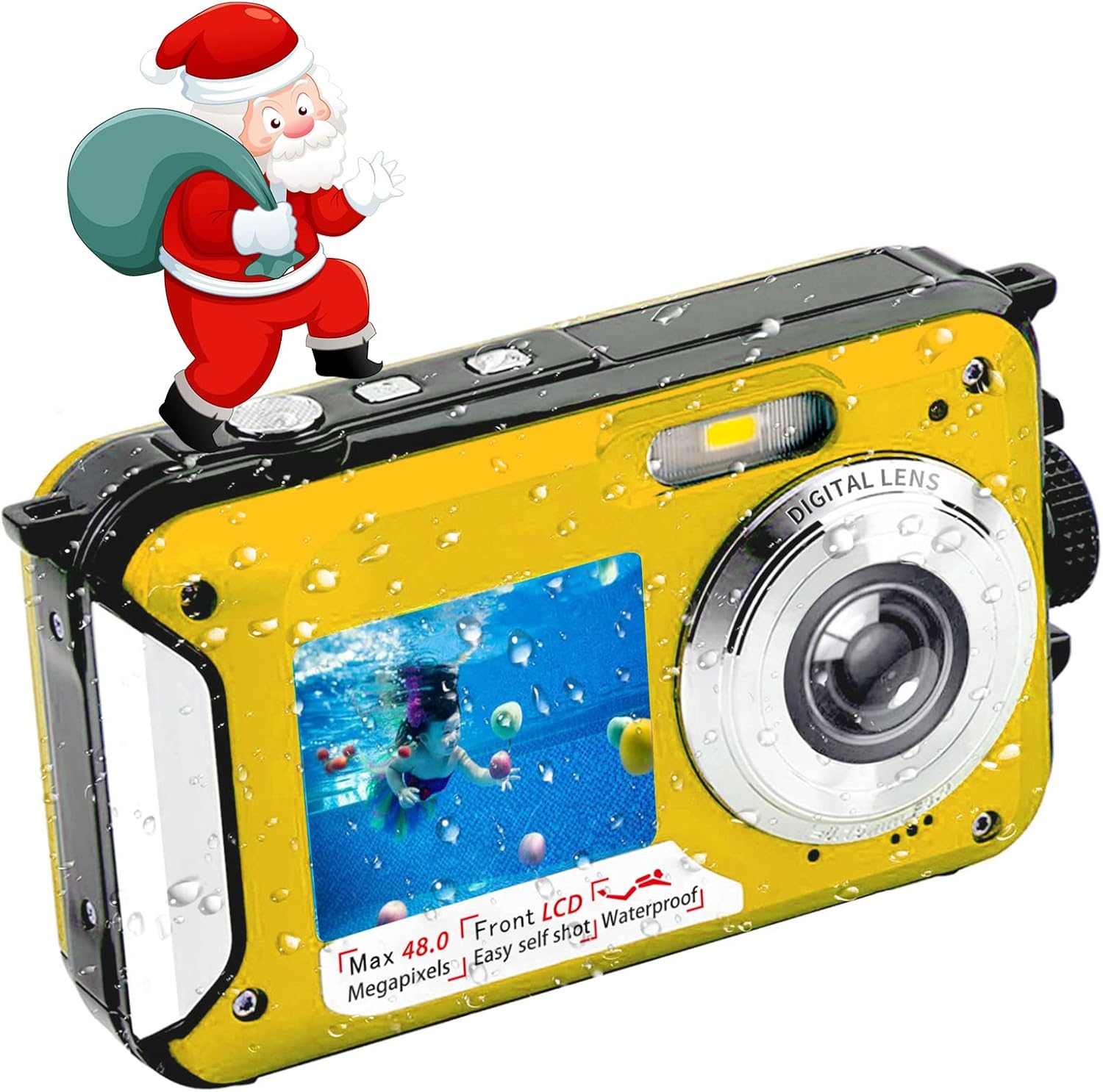 Underwater Camera FHD 2.7K 48 MP Waterproof Digital Camera