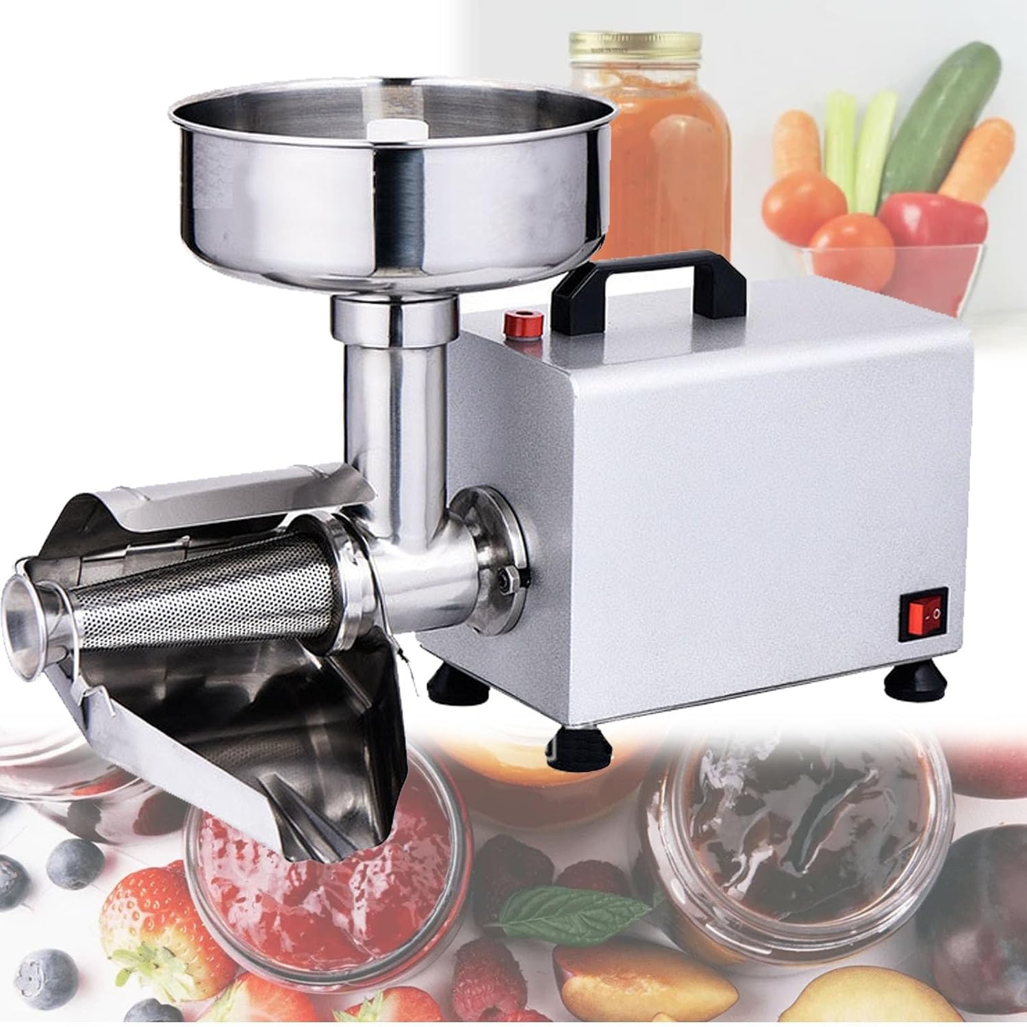 Electric Tomato Strainer Machine, Commercial Milling 450W, Stainless Steel Fruit Juicer Sauce Maker, Grade, Food Grinder, Making and Vegetable for and Household