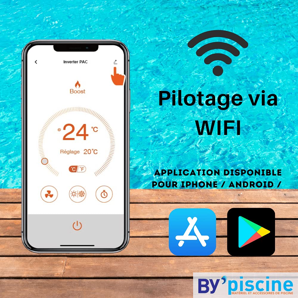 Pompe à Chaleur Piscine Full Inverter Arroka X-Full Inverter 50 60 m3 WiFi R32 COP>10