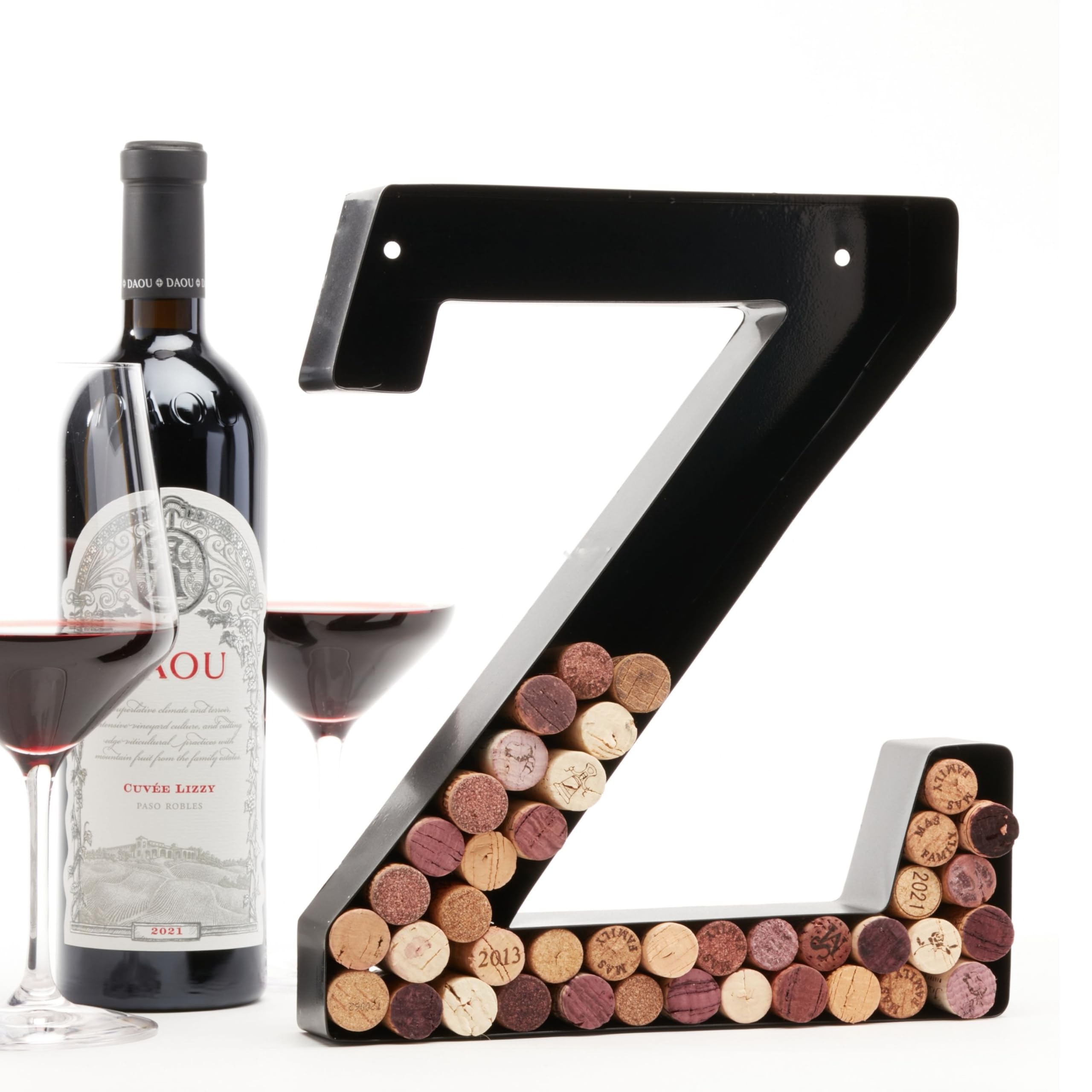 DECOMIL Wine Cork Holder (A-Z) Letter Z | Decorative Wine Letters Wall Art Decor
