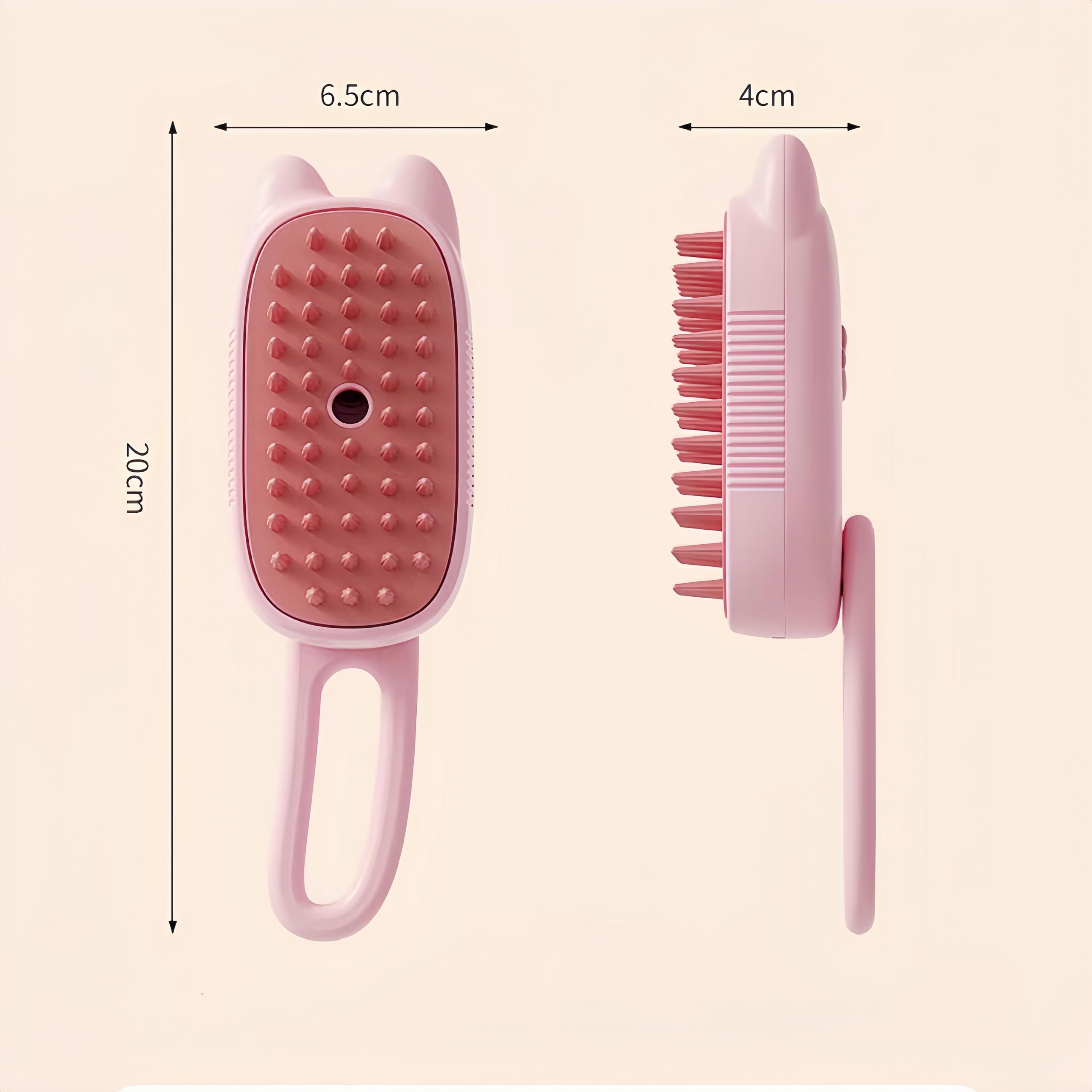 BoBow Steam Brush for Pets, 4 in 1 Rechargeable Steam Brush for Cats and Dogs, Anti-Static Steam Pet Brushes, Cleaning,Massage, Shedding & Combing All In One! (Pink)