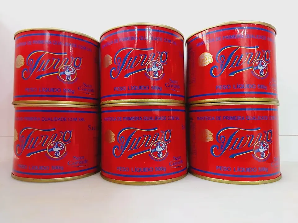 Manteiga Mineira com Sal, Kit 6 Latas, 500g Cada, Sem Corante e Sem Conservante