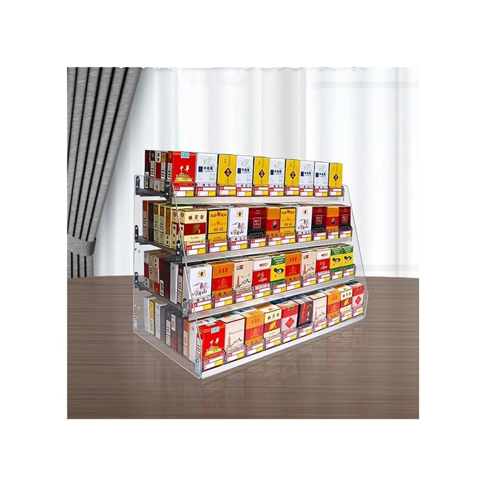 Espositore per Sigarette in Acrilico, Porta fiammiferi trapezoidale, espositore Automatico per sigari per Negozi di Alimentari, stazioni di Servizio o Negozi al Dettaglio (2 strati/11 colonn
