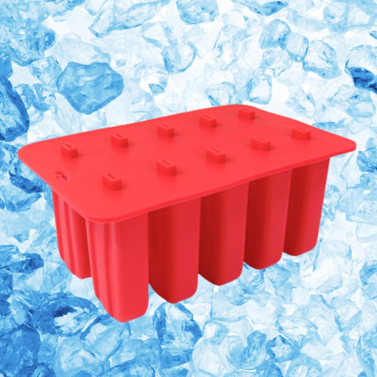 Silicone Ice Pop Mold, 10 Grid Reusable Red Kitchen Maker
