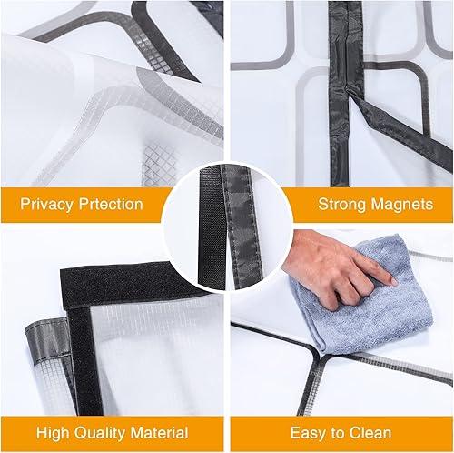 Miniatura 6 de Cortina de puerta aislada, cubierta térmica magnética para puerta, puerta con cierre automático, puerta magnética manos libres para patio, cocina,