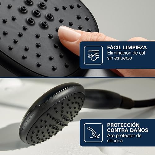 GROHE Vitalio Start 250 – Exposed Thermostatic Shower System with Aquadimmer Function (Round 25cm Head Shower 1 Spray, Round 11cm Hand Shower 2 Sprays, Hose 1.75m, Water Saving), Matt Black, 266772431 - 9