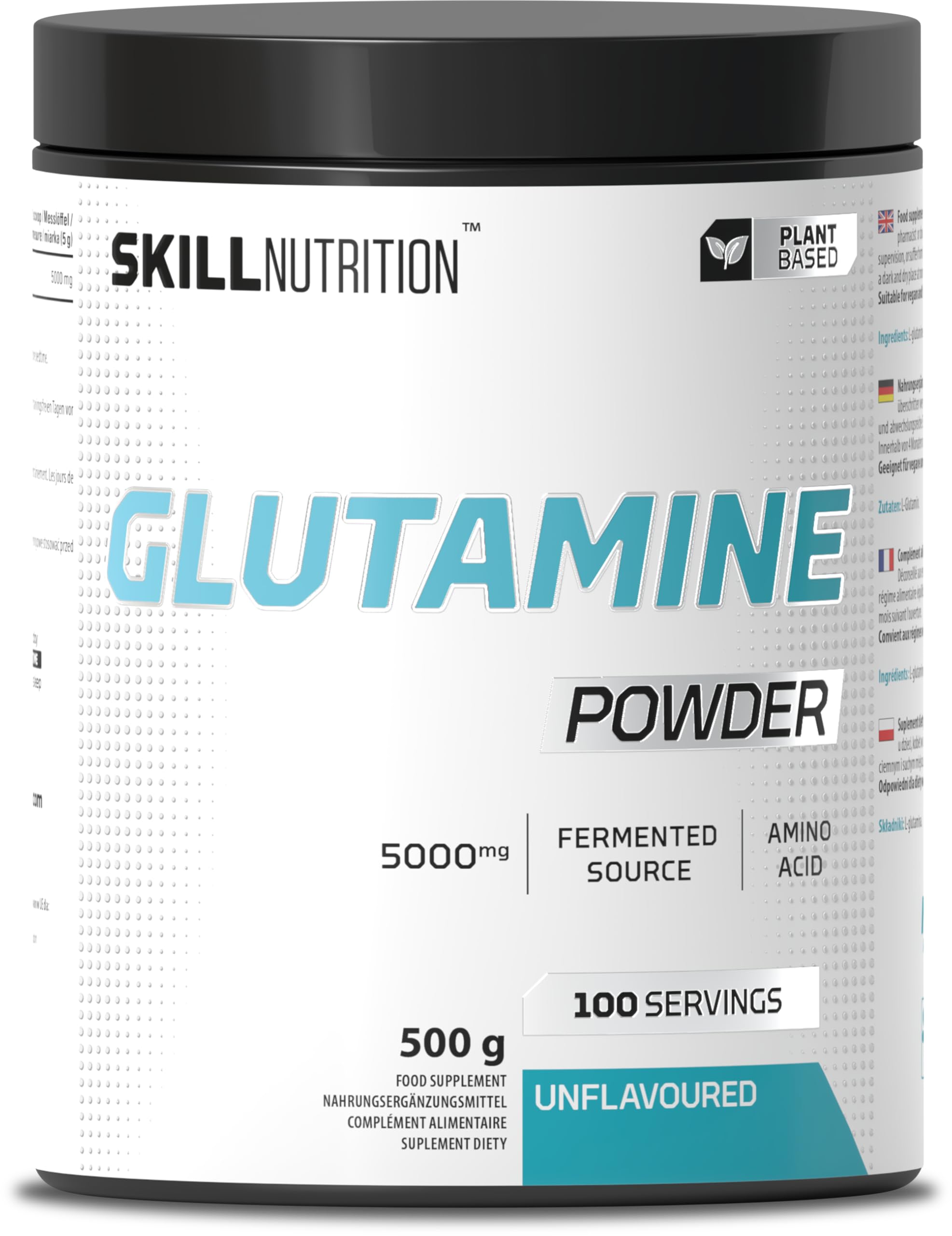 Glutamine - 500 g | L-Glutamine Powder | Supports Recovery & Muscle Rebuilding | Free from Sugar & Fillers | Vegan & Vegetarian-Friendly