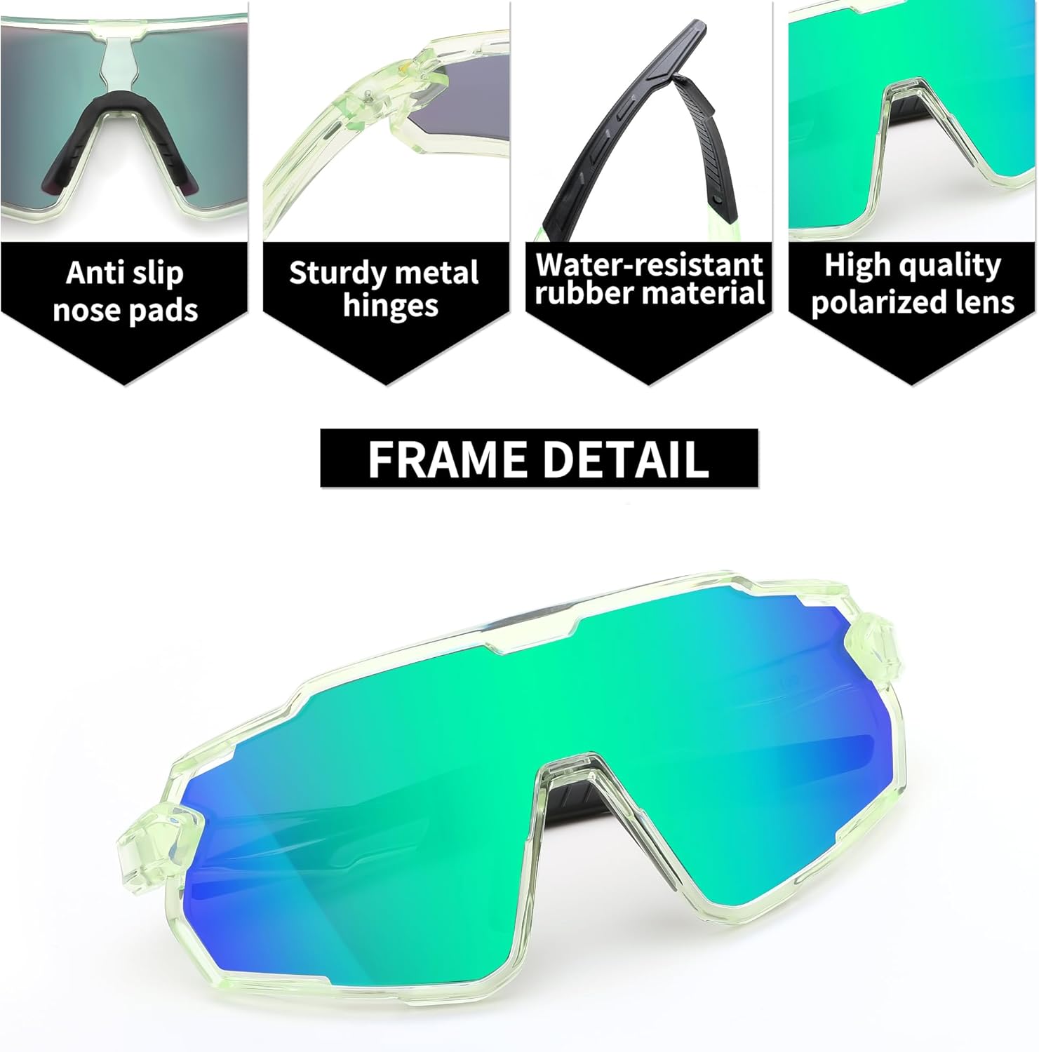 FEISEDY Kids Teens Baseball Polarized Sunglasses Lightweight Frame UV400 Sports Cycling Shades for Boys Girls B0190 - Image 5