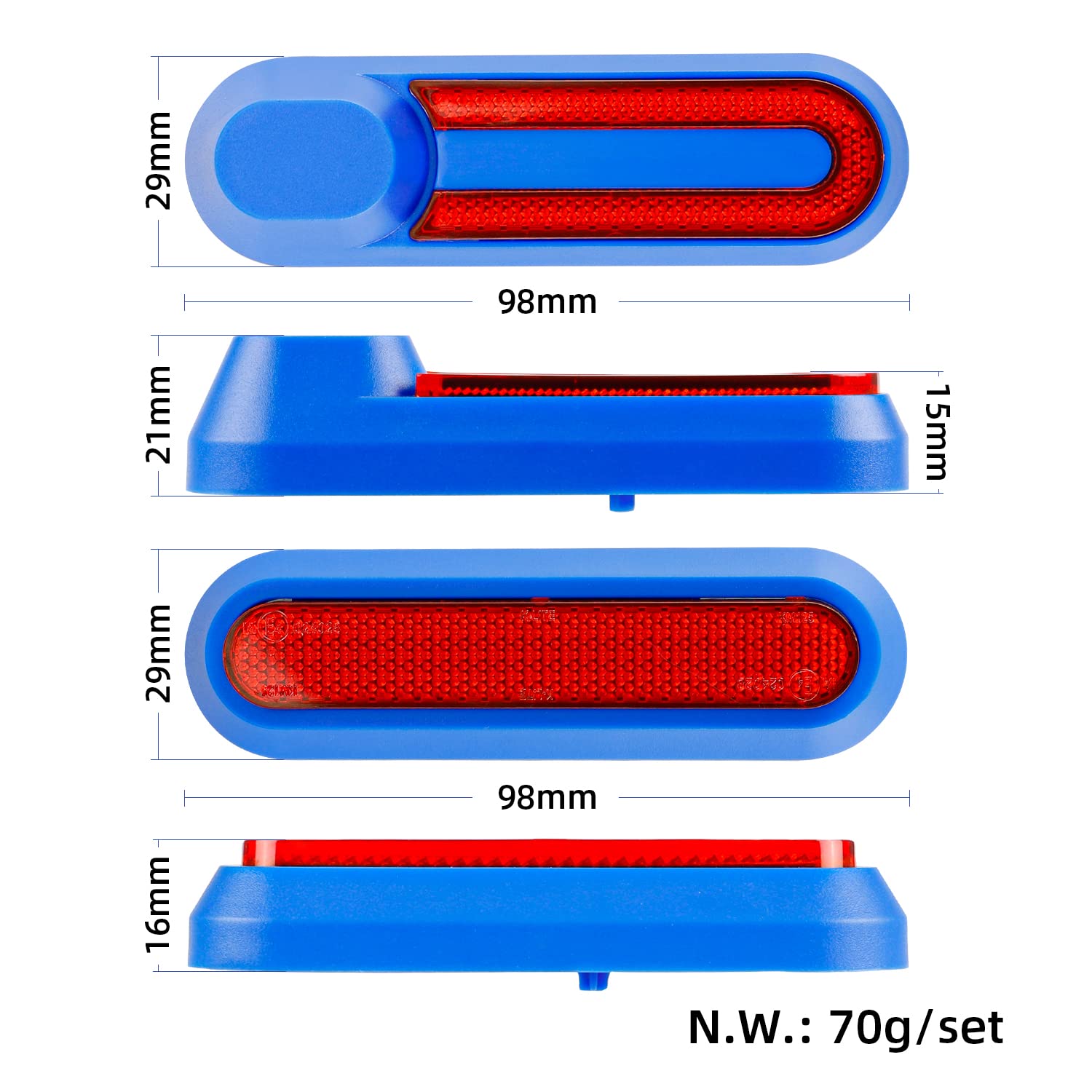Housse Décorative Pour Roue De Scooter M365, 1S, PRO, PRO2 - Bande Réfléchissante
