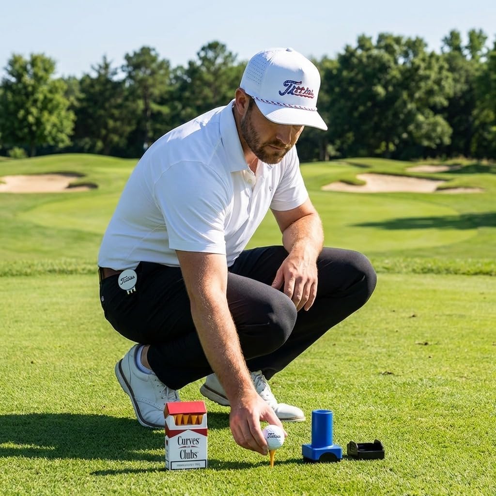 Curves and Clubs – Premium Golf Tees Cigarette Box | Funny Golf Tees for Men | Novelty Golf Accessories | Cool Golf Gifts | Bamboo Golf Tees | Unique Golf Gifts for Men
