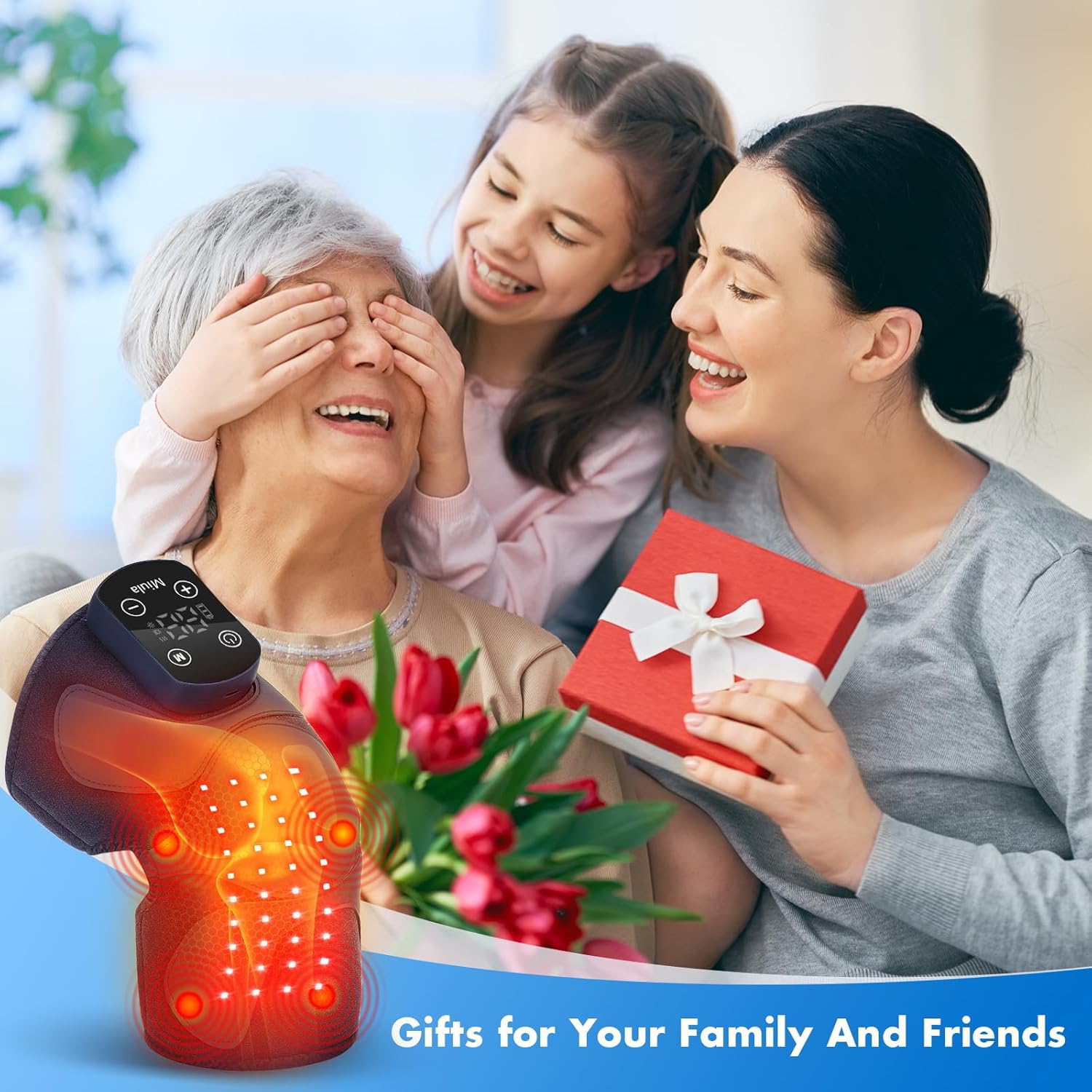 Red Light Therapy & Vibration Massage Knee Brace: Wireless Rechargeable, with 660nm&850nm Light & Heating Function – Relief for Knee, Joint, Elbow & Shoulder Pain, Promotes Faster Recovery - Image 8