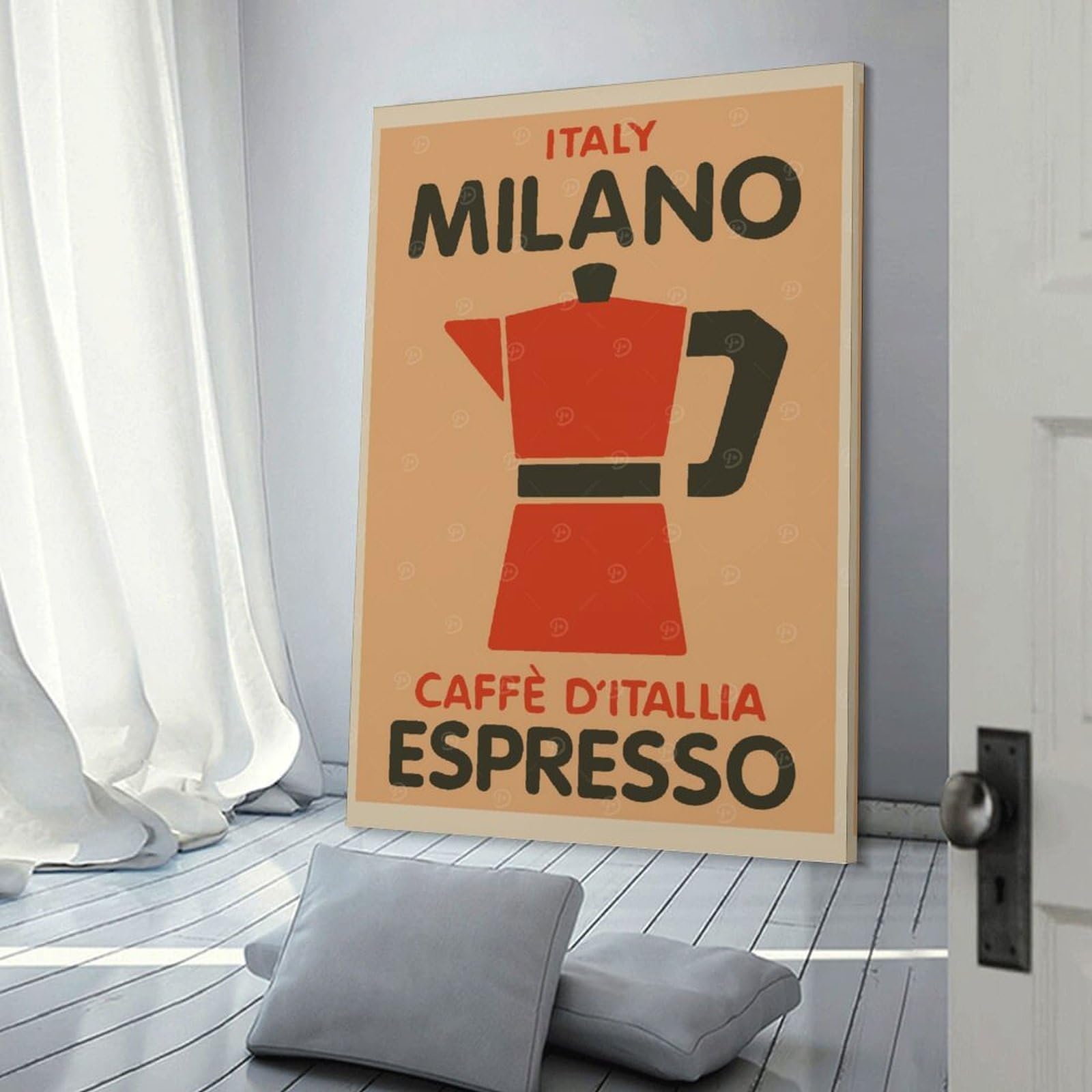 Junmoney Milano Espresso Italy Coffee Room Decor Wall Art 20x30inch(50x75cm), for Wall Displays, Bedrooms Or Room Updates, Ideal for Building A Coordinated Art Wall
