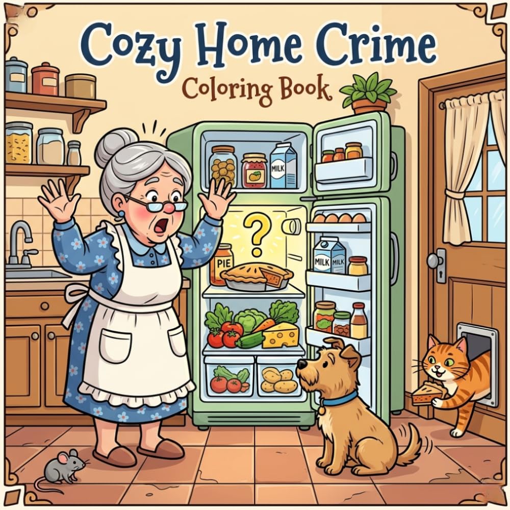 Cozy Home Crimes: A Parody Cozy Crime Scene Coloring Book for Adults Who Love Cozy Mysteries