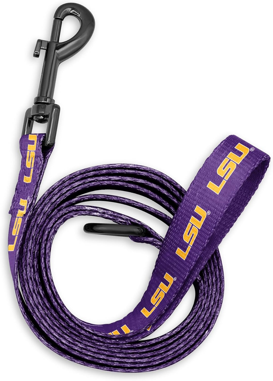 LSU Tigers Adjustable Dog Collars and Leashes | Fits Pets Officially Licensed (6 Ft Leash)