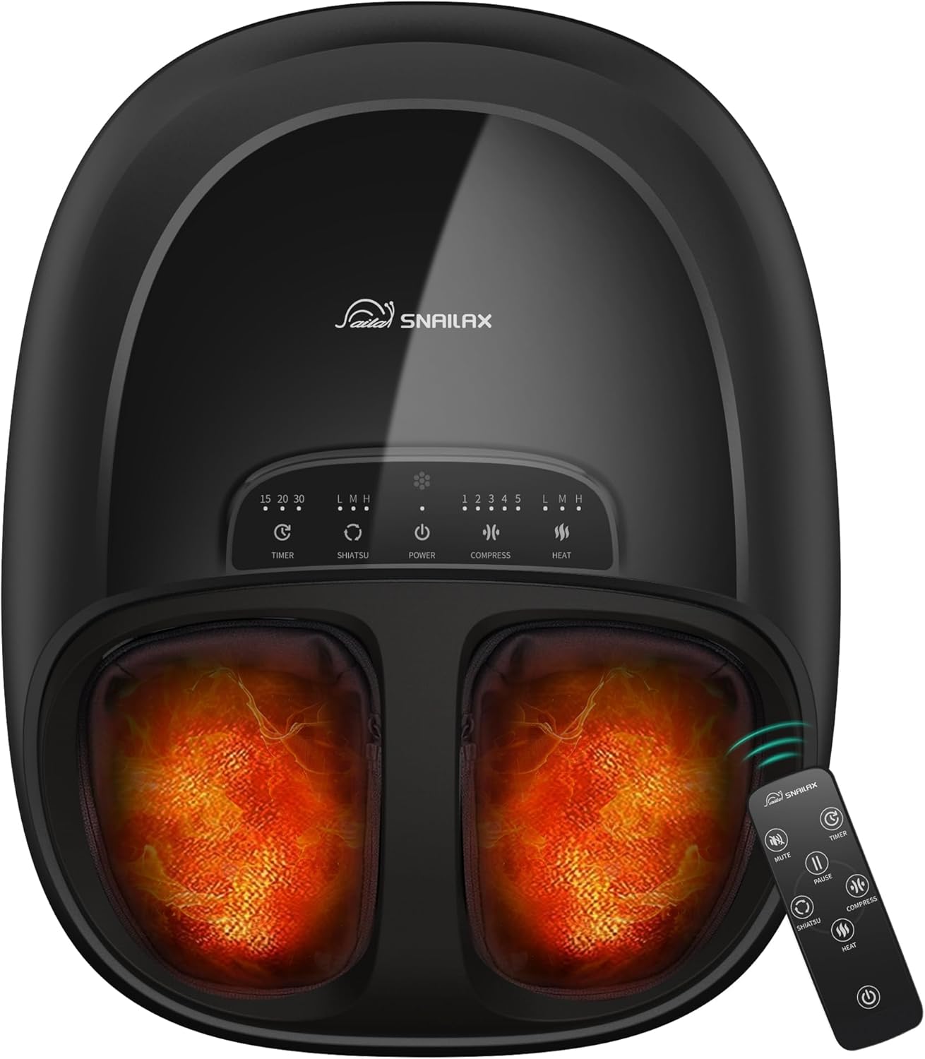 Snailax Shiatsu Foot Massager Plantar Fasciitis Neuropathy,Large Size Up 15 Feet Massage Machine with Heat,Kneading,Rolling,Scratch,Remote Control,Feet Warmer/Heater,Gifts for Men