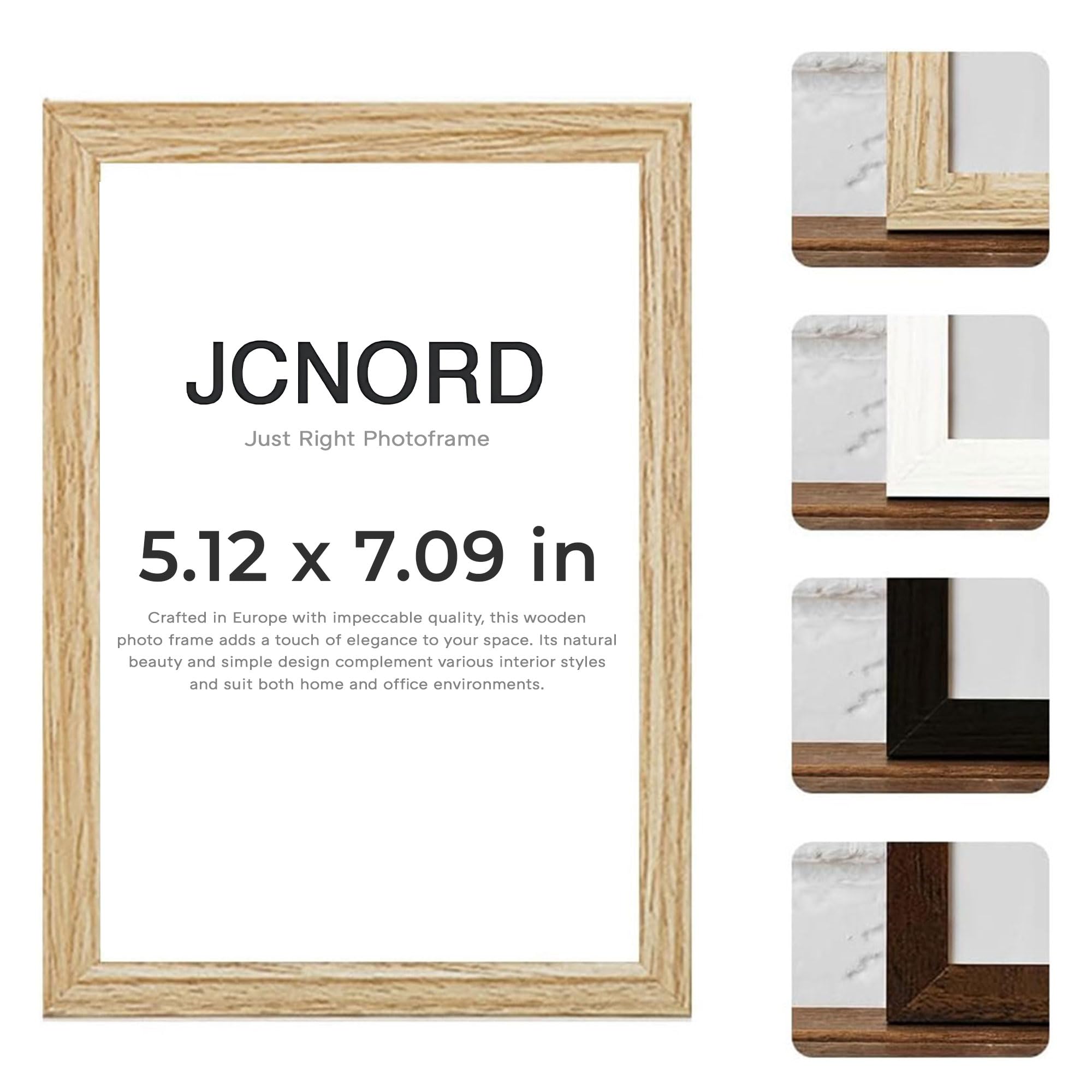 Jcnord Oak Mdf Colored Wooden Picture Frame 7X5 Inches (13X18 Cm) With Shatterproof Acrylic Glass | Modern Photo Frame For Walls And Tables
