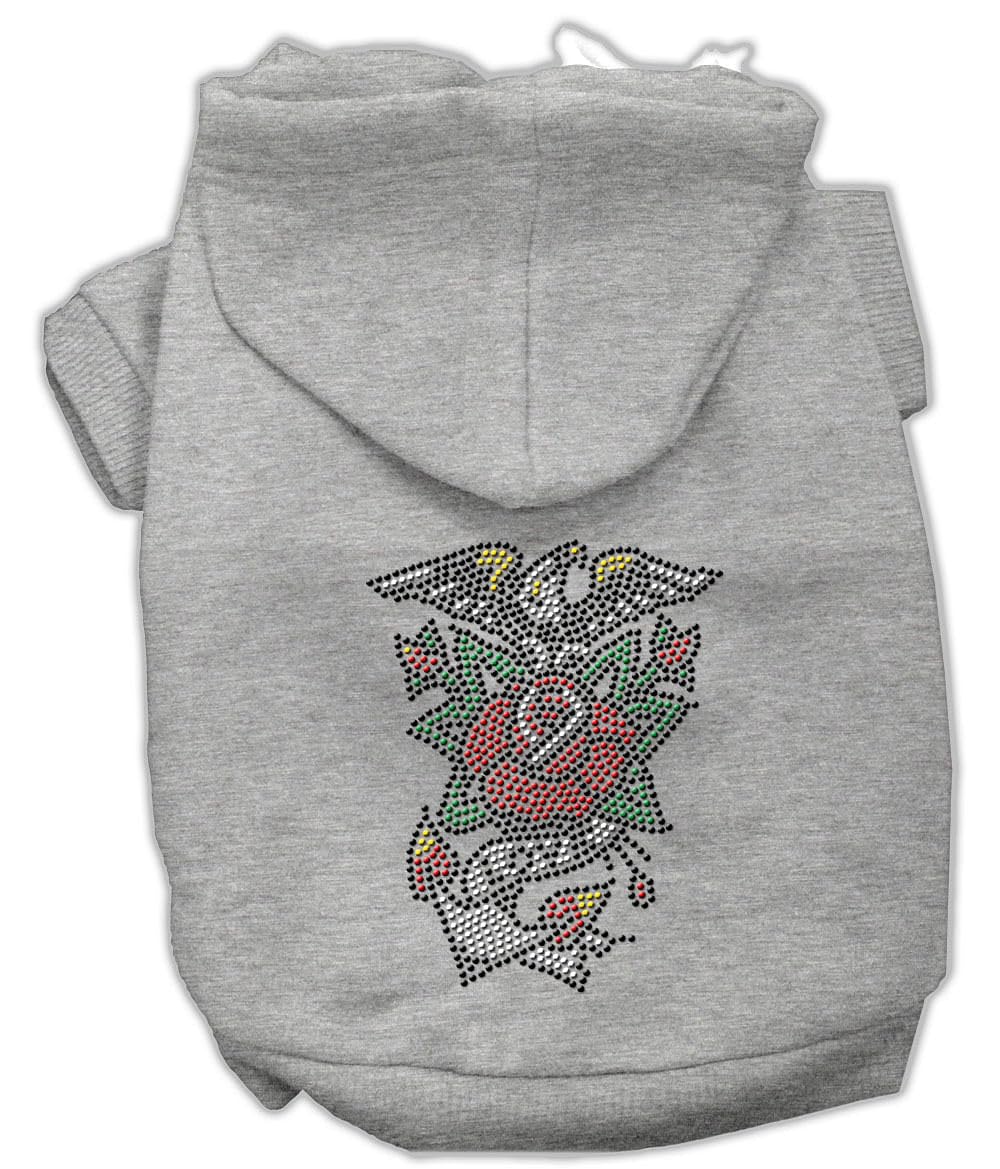 Mirage Pet Products Eagle Rose Nail Head Hoodies, Medium 12-inch, Grey
