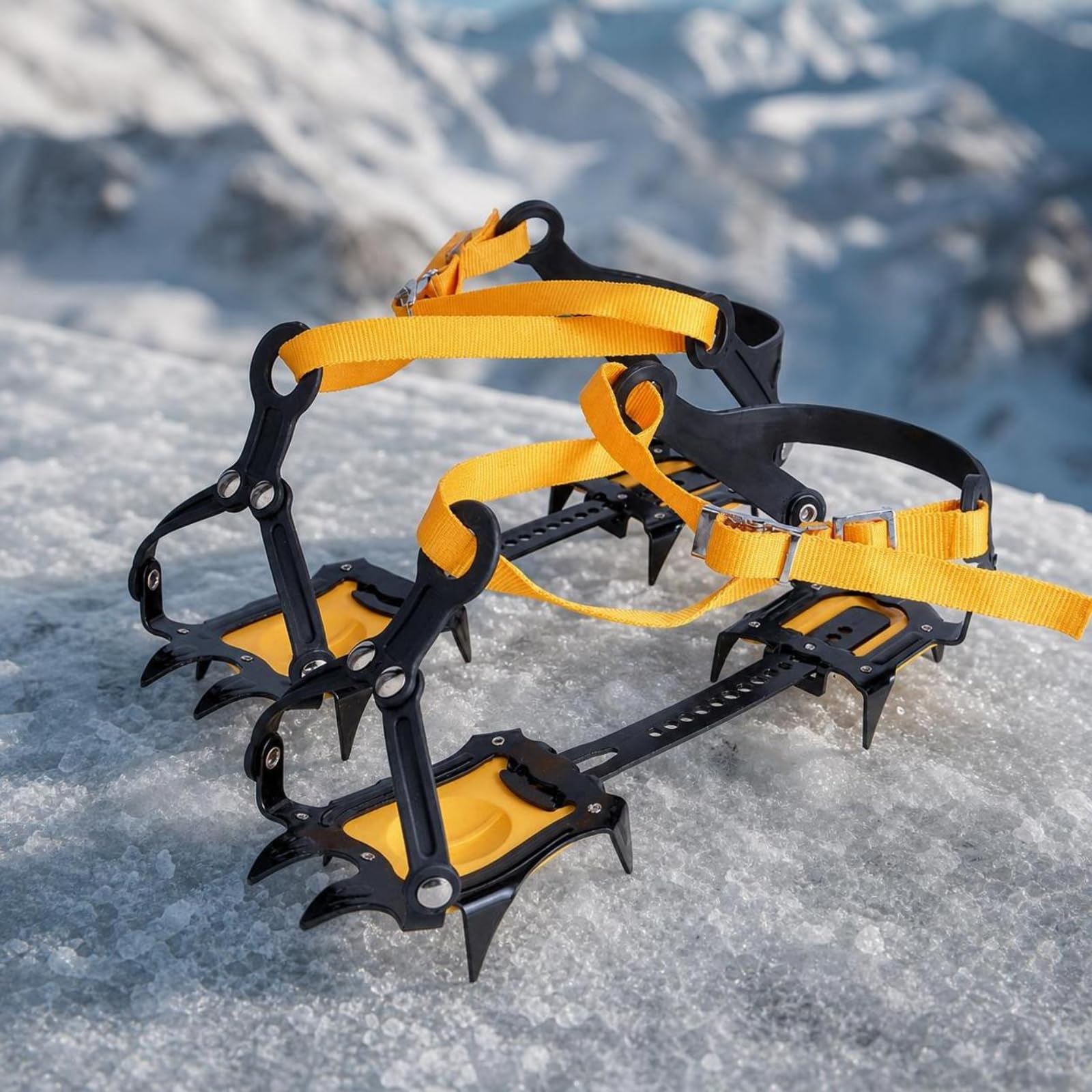 perfk C con Cinghie Compatti | Antiscivolo, Regolabile, c da Trekking su Ghiaccio, per Escursionismo Invernale