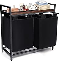 Vista 13 de Whitmor - Organizador de lavandería de 3 secciones con estación plegable - Tabla de planchar, cromado / gris